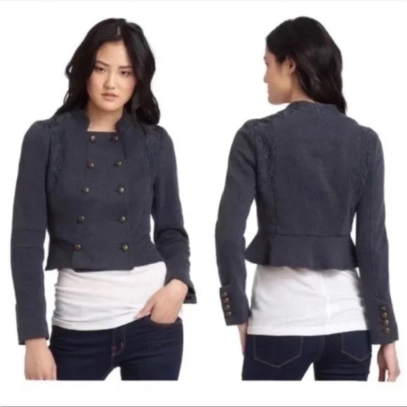 Free People - military style cropped knit jacket - Picture 2 of 15